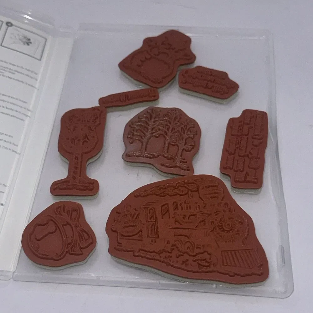 Stampin' Up! Rubber Stamp Set Christmas Magic Complete Train Snowman Winter